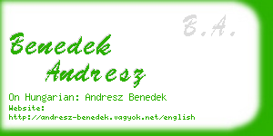 benedek andresz business card